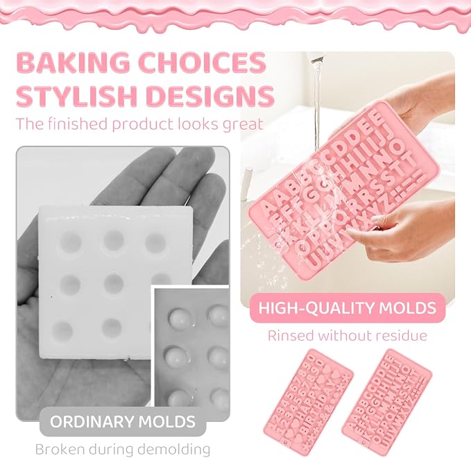 2PCS Silicone Molds for Chocolate, Number Letter Molds, Reusable Candy Molds - Image 5