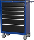 6-Drawer Rolling Tool Chest Cabinet, Large Capacity Metal Tool Box with Wheels and Keyed Locking, Roll Around Storage Organizer Tool Cart for Garage, Warehouse, Work Shop (Blue)