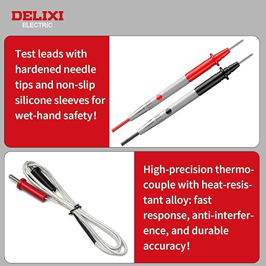 Professional Clamp Meter 1000A AC/DC Amp Clamp Multimeter & 1000V Voltage Tester True RMS, Inrush, VFD, LOZ - Measures Resistance, Temperature, Capacitance and Frequency, MAX/MIN Hold