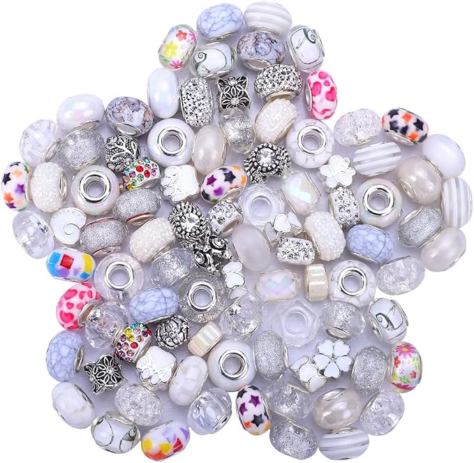 European Large Hole Spacer Charm Beads by VICTLOV