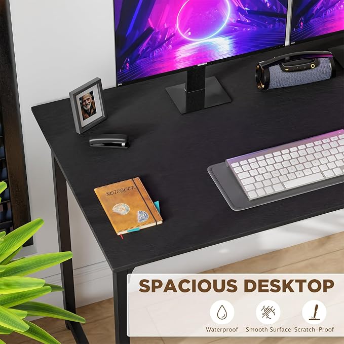 PayLessHere | 47 Inch Computer Desk | Black | Office Desk - Image 4