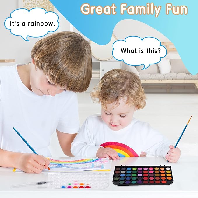 48 Colors Washable Watercolor Paint Set, - Image 5
