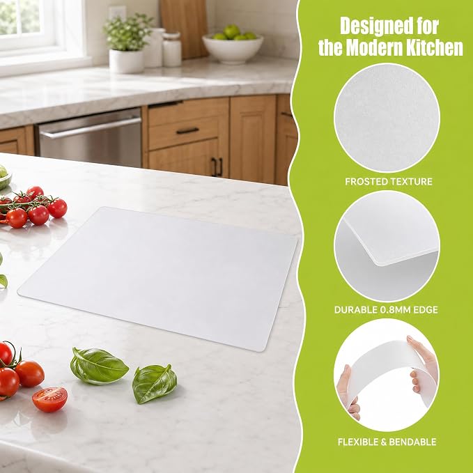 ZENFUN 30 Pack Plastic Cutting Board Mats, Flexible Clear Cutting Mats 17 x 11 - Image 11