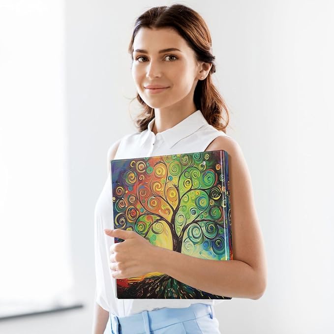 Tree of Life Round Ring Binders 1.5 Inch Rainbow Colorful 3 Ring Clipboard - Image 4