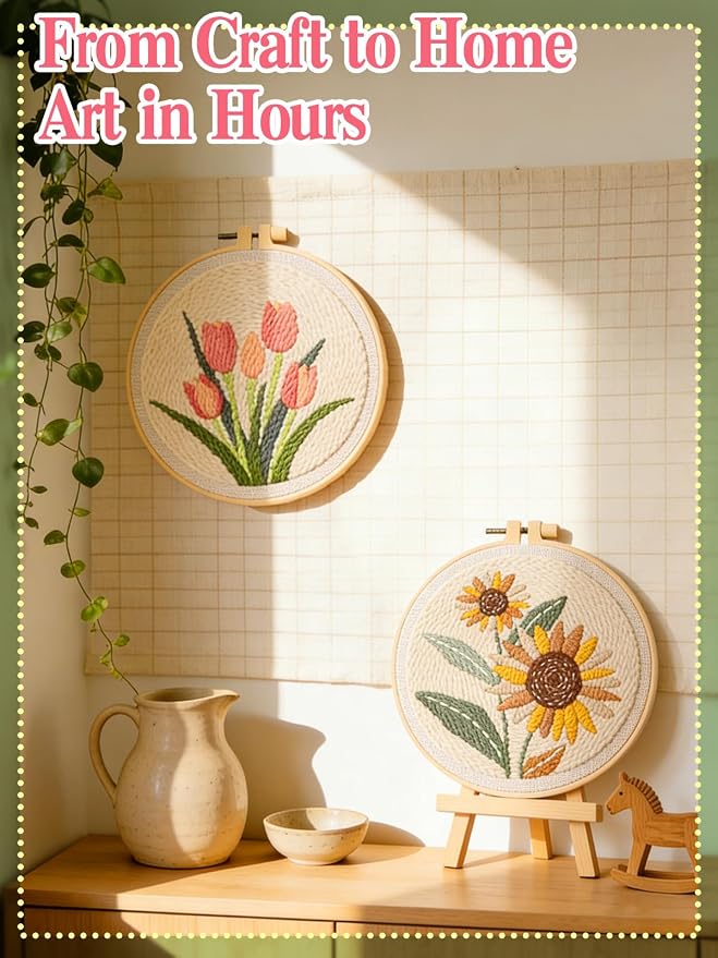 Punch Needle Kit Adults Beginner- Step-by-Step Guide & Video, Including Punch - Image 6