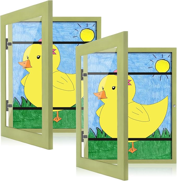 Kids Art Frames, 8.5x11 Front Opening Kids Artwork Frames Changeable, Soft by GULETHUN