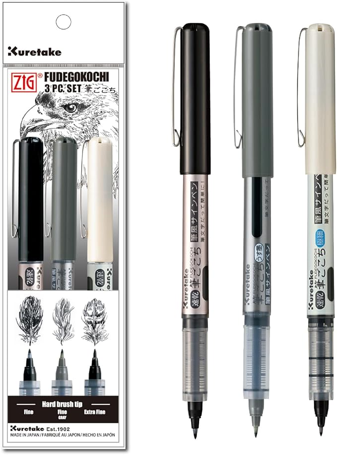Kuretake Zig Inktober pen set, for Illustration, Manga Drawing, Lettering and by Kuretake