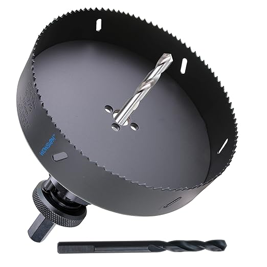 6-7/8” HSS Bi Metal Hole Saw Cutter with Arbor Heavy Duty Hole Saw Bit for Wood Drywall Plastic Aluminum Mild Steel Iron Metal Stainless Steel