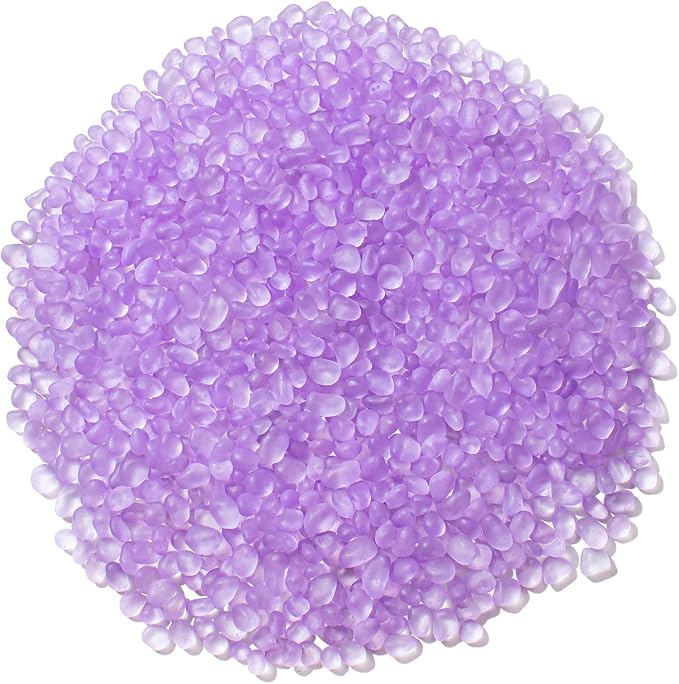 Keedolla Lavender Aquarium Rocks Betta Fish Tank Gravel 48oz Frosted Sea Glass by Keedolla