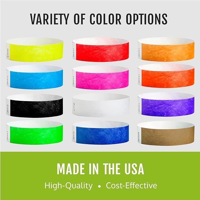 1,000 WristCo Tyvek Deep Metallic Gold Wristbands for Events – Tamper-Proof Design Prevents Reuse – Premium-Grade Bracelets for Hospital & Medical ID, Party, Concert Entry, VIP Identification