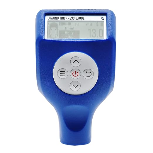 Coating Thickness Gauge Automobile & Painting Industries Measuring Paint Corrosion Protection Thicknesses on Steel Iron Aluminum Zinc Copper Metal Surface Coating Thickness Meter AMT151