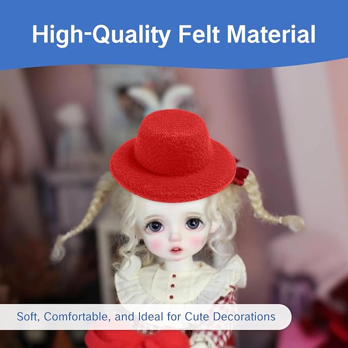 NIIIYTYB 18 Colors Doll Hat Craft Set Mini Tiny Hats - Image 5