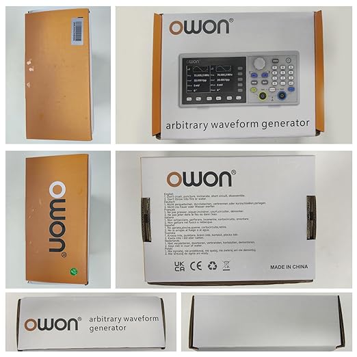 OWON DGE2070 70MHz Dual Channel Arbitrary Waveform Generator, 300MSa/s Sampling Rate, 14-Bit Resolution, 150 Built-in Waveforms, 3.6” LCD, Portable Signal Generator for Lab & Electronics Testing