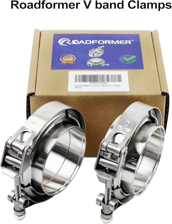 2.5 inch V Band Clamp - 2 sets of Quick Release Vband Exhaust Clamp with Flange Stainless Steel for Automotive exhaust system, turbocharger, downpipe and mufflers (2.5" - 2 Pack)