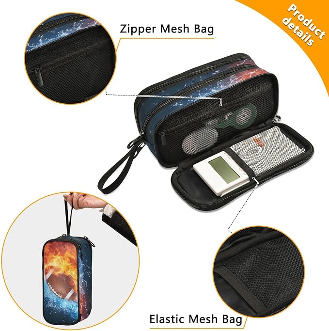 American Football Pencil Case Box Boys Girls Large Pencil Pouch - Image 4