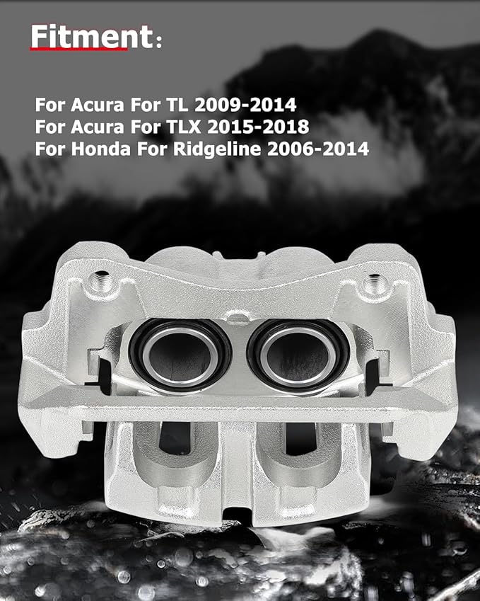 cciyu Front Left Brake Caliper Assembly w/Bracket 19B3102 2009-2014 For Acura For TL,2015-2020 For Acura For TLX,2006-2014 For Honda For Ridgeline