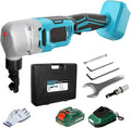 18 Gauge Metal Nibbler Compatible with Makita 18v Battery, Cordless 1200RPM Speed Brushless Shear Tool, 2 Cutting Heads, 2.0 Battery & Charger Kit, for Stainless Steel, Sheet Aluminium, Plastic