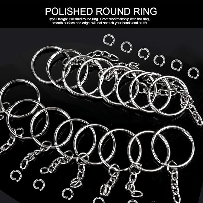 Teenitor 20PCS Key Chain Rings 1 Inch, Key Chain Rings - Image 3
