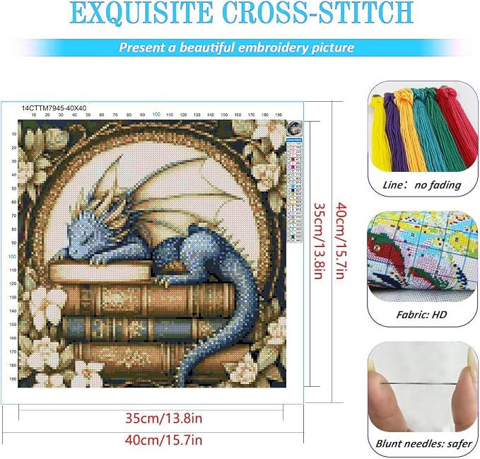 KYOQFVN Dragon Stamped Cross Stitch Kits - Image 2