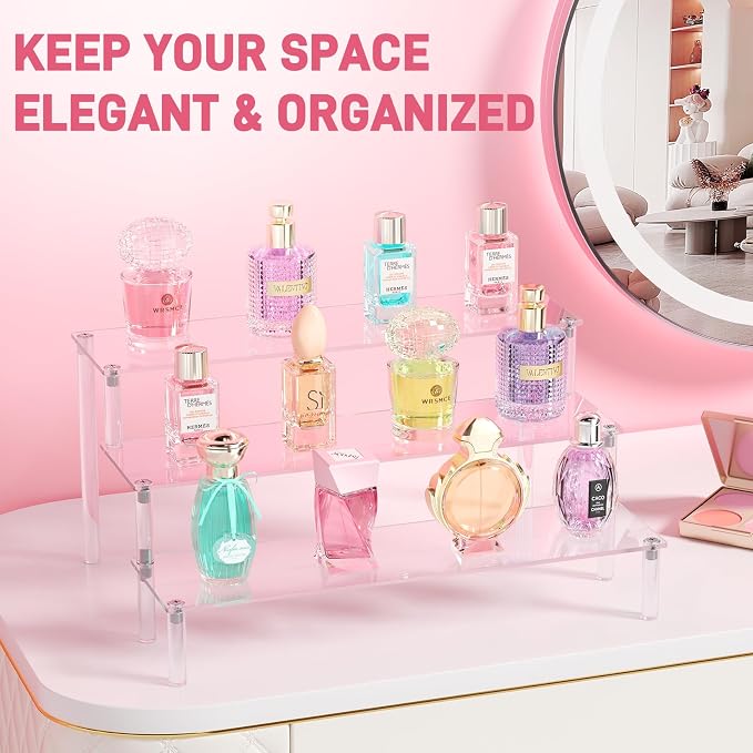 2 Packs Acrylic Display Stand Riser, 3 Tier Perfume Organizer Cupcake Stand | - Image 3