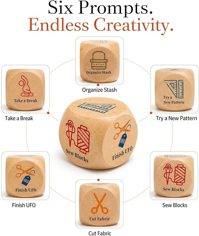 Quilting Decision Dice, Wooden Dice - Image 3