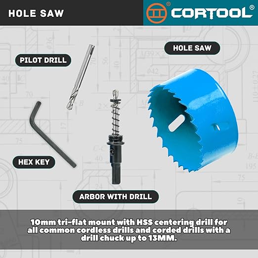 5 Inch Bi-Metal Hole Saw Kit With Arbor for Metal and Wood Cutting - Hole Cutter for Drywall, PVC Boards, Fiberglass and Vent Pipes