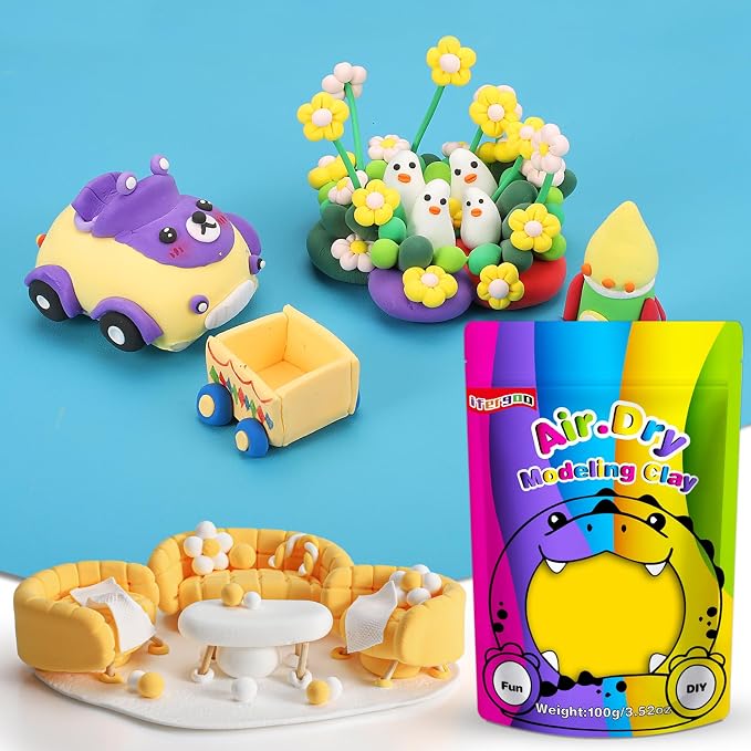 ifergoo Yellow Air Dry Clay, DIY Creative Modeling Clay - Image 3