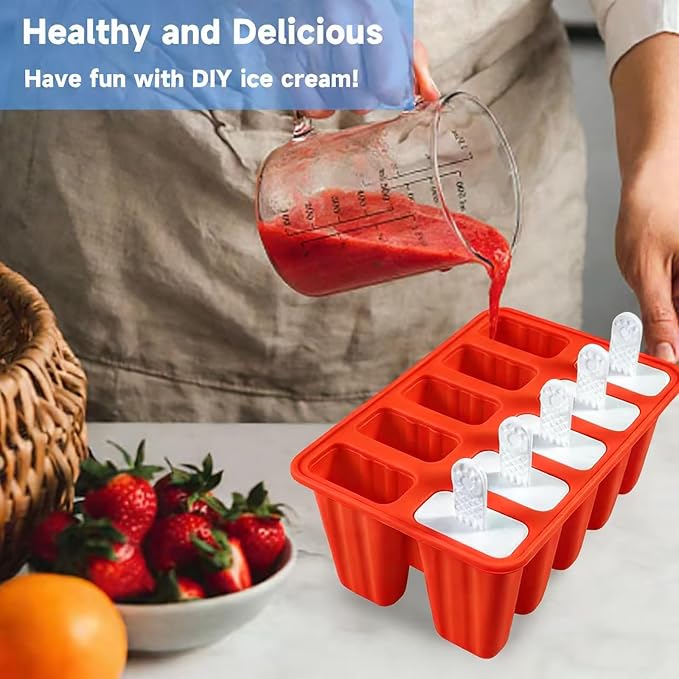 Popsicles Molds, 10 Pieces Silicone Ice Pop Molds - Image 3