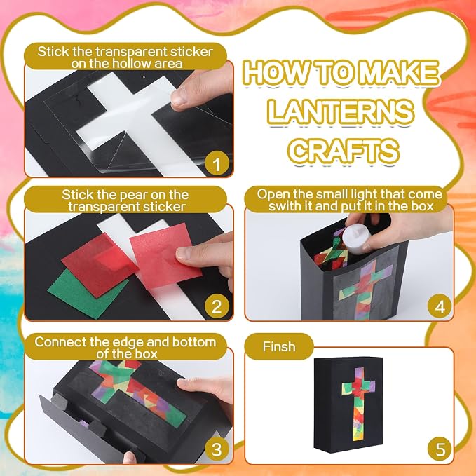 Resurhang 16 Set 2026 VBS Cross Lantern Craft Kit DIY Illumination Theme Faux - Image 3
