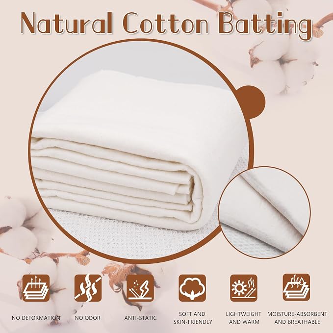 Natural Cotton Batting, Natural Cotton Quilt Batting - Image 3