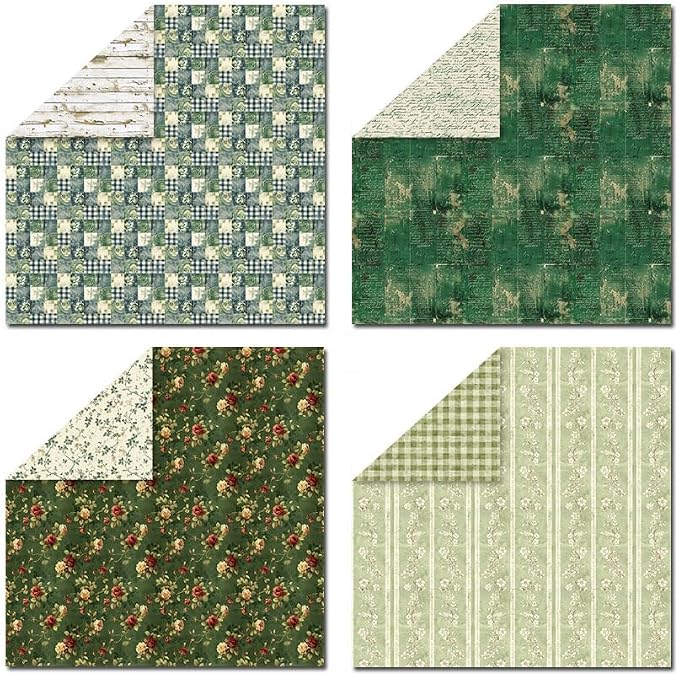 Scrapbook Paper & Scrapbooking Supplies, Vintage Green 6x6 Double-Sided - Image 5