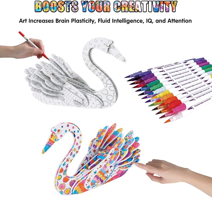 BEARUN 3D Coloring Puzzle Set, Arts and Crafts - Image 4