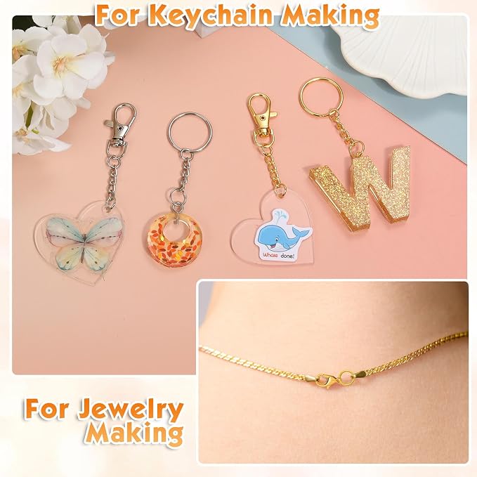 PAXCOO Keychain Making Kit, Keychain Craft Supplies Including Key Chain Hooks - Image 2