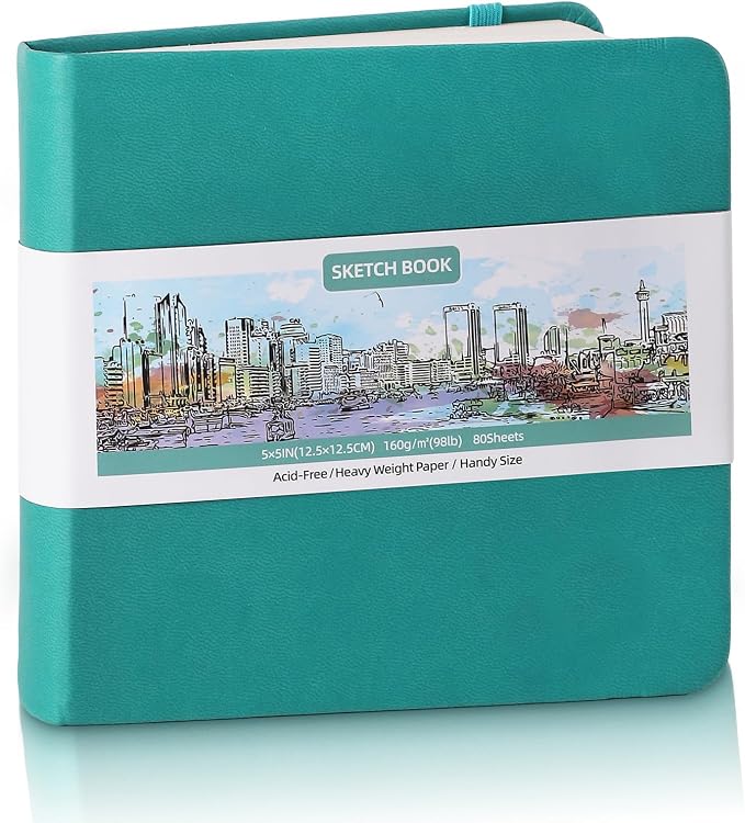 Prudiut Hardcover Pocket Sketchbook, 98lb/160gsm Heavyweight Tiny Sketch Book by Prudiut