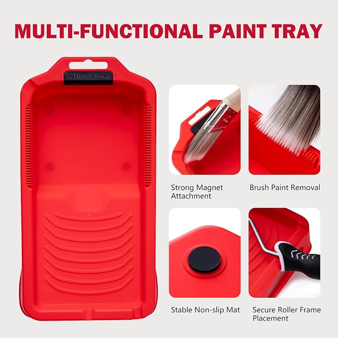Mister Rui 11-Piece Foam Paint Roller Kit, 4-Inch Roller - Image 2