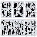 12 Pcs Large Silhouette Stencils by BURIUS