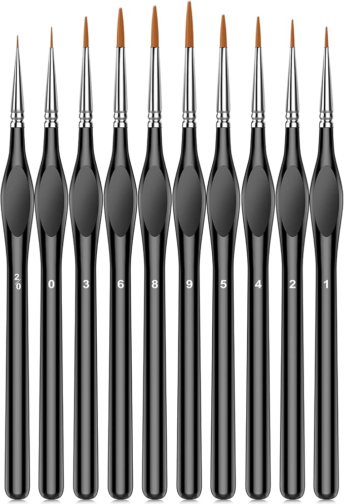 10Pcs Micro Paint Brushes Set by Unknown