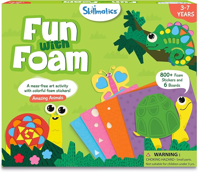Skillmatics Foam Sticker Art Activity – Animals, Mess-Free Fun by Skillmatics