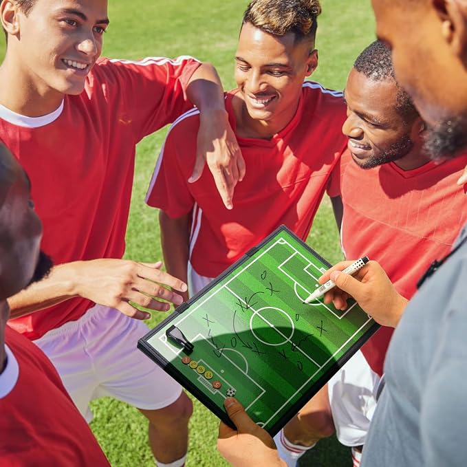 WISYOK Leather Covered Magnetic Soccer Lineup Board, Foldable and Portable - Image 7