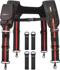Heavy Duty Tool Belt Suspenders – Adjustable X-Back Padded Shoulder Harness with Universal Hooks – Tactical Work Suspenders for Electricians, Carpenters, Construction