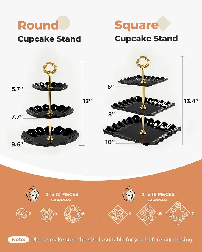 Kootek Dessert Cupcake Stand, 3 Tiered Cup Cake Holder Tower Stand Riser& - Image 3