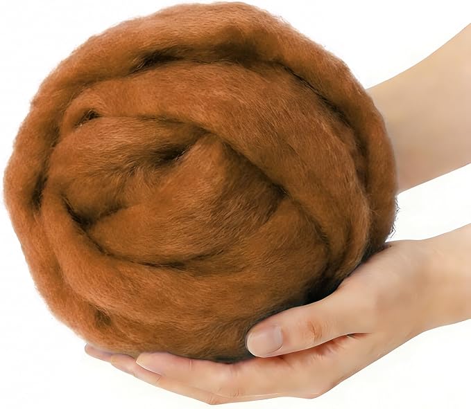 Felting Wool Downtown Brown, Wool Roving by %22VNAKER%22+Flagship