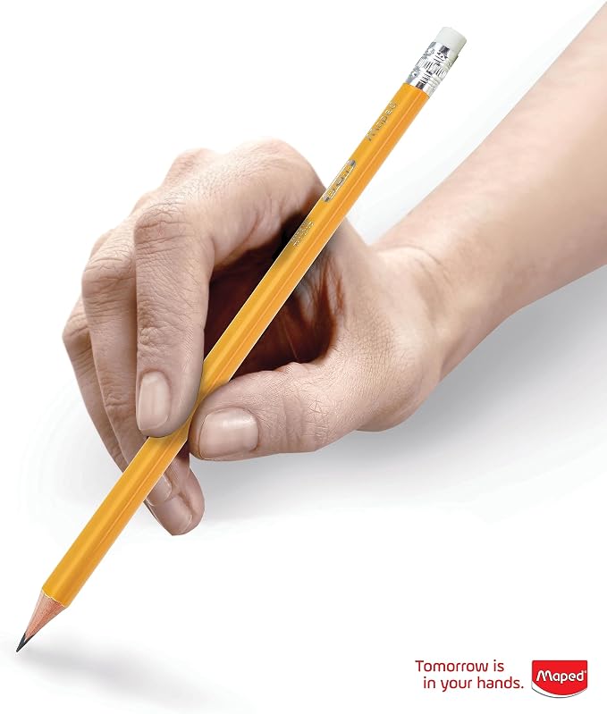 Maped - Essentials Yellow Triangular Graphite #2 Pencils - 12-Pack - Schoolwork - Image 4