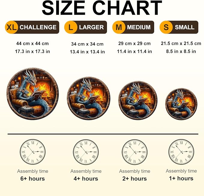KAAYEE Wooden Puzzles for Adults, 3D Visual Effect Dragon Family Night Reading - Image 5