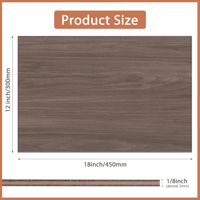 5 Pack Walnut Plywood Sheets 12x18x1/8 Inch, 3mm Plywood - Image 2
