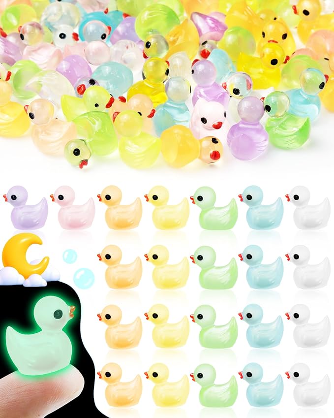 FIVEIZERO Glow in The Dark Mini Ducks Bulk 100 Pcs by FIVEIZERO
