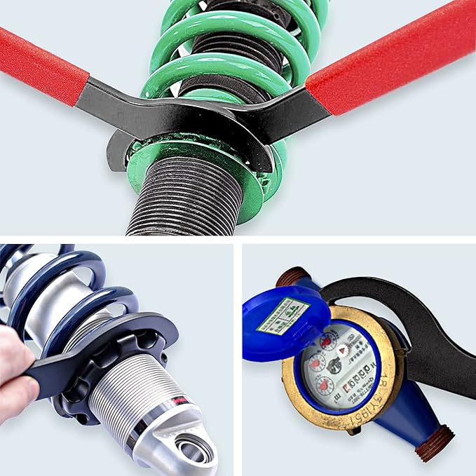 JANNO 6PCS Spanner Wrench Set, Premium Shock Spanner Wrench, Coilover Wrench, Alloy Steel Hook Spanner Wrench for Suspension System and Shock Adjustment