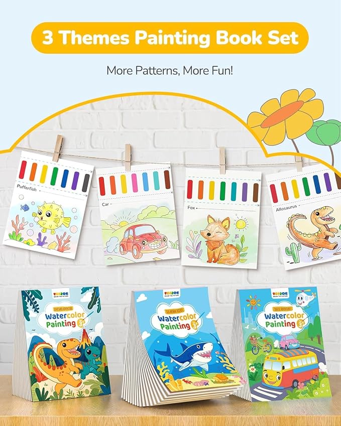 TECJOE 3 Pack Paint with Water Coloring Books - Image 2