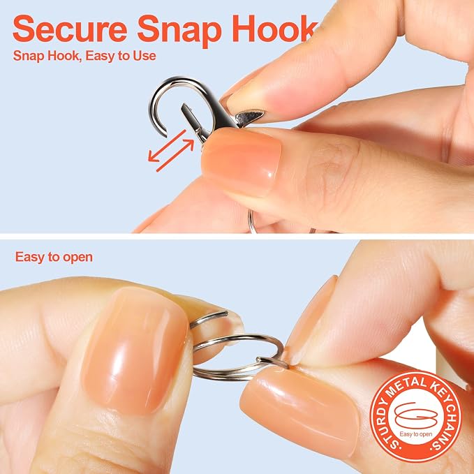 LEOBRO 100PCS Lobster Claw Clasps and Key Rings, Keychain Making Kit - Image 7