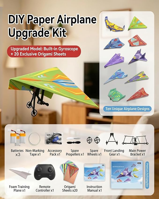 Rc Paper Airplane Motor Kit DIY Model Airplanes Launcher Construction Set - Image 2